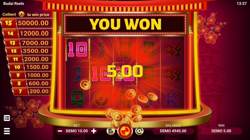 Screenshot videoslot slotmachine Budai Reels