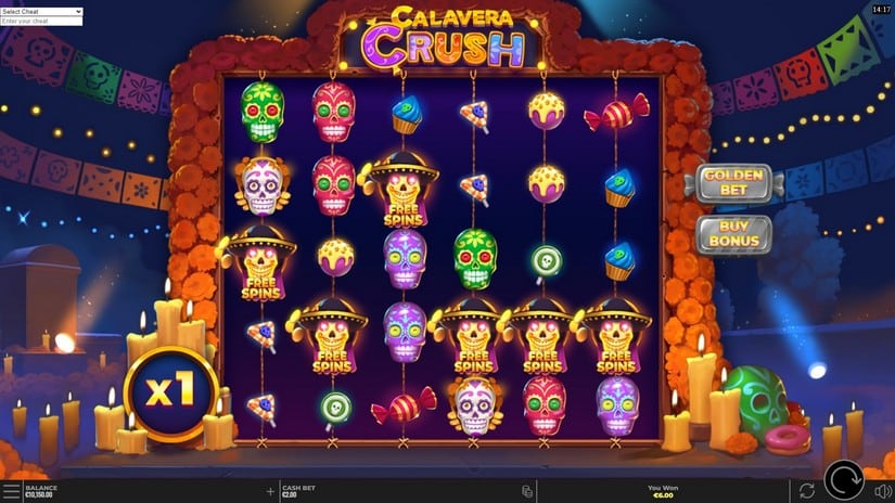 Screenshot videoslot slotmachine Calavera Crush