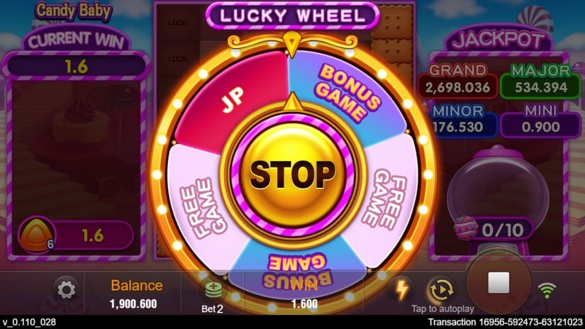 Screenshot videoslot slotmachine Candy Baby