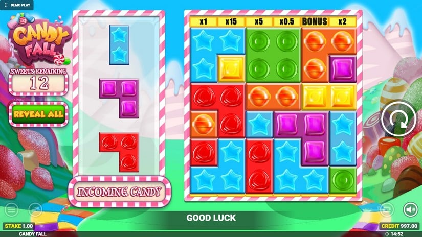 Screenshot videoslot slotmachine Candy Fall