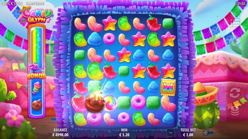 Screenshot videoslot slotmachine Candy Glyph