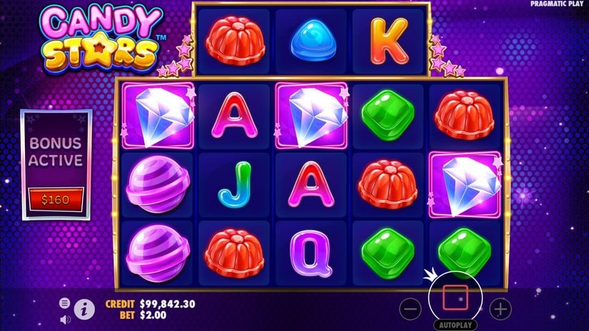 Screenshot videoslot slotmachine Candy Stars