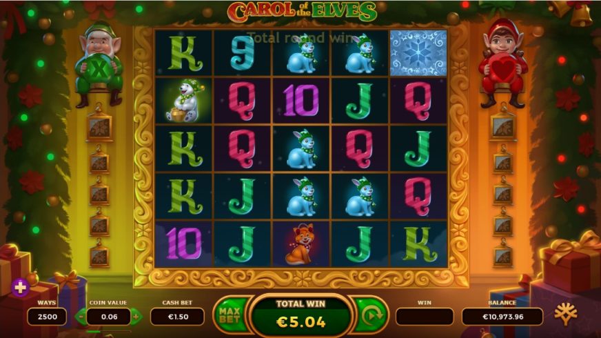 Screenshot videoslot slotmachine Carol of the Elves