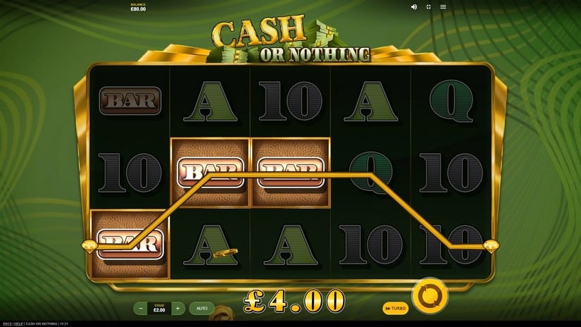 Screenshot videoslot slotmachine Cash Or Nothing