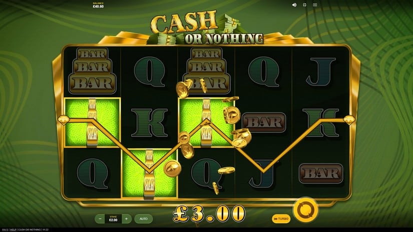 Screenshot videoslot slotmachine Cash Or Nothing