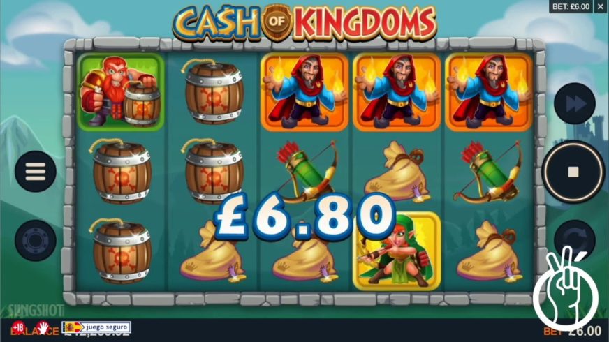 Screenshot videoslot slotmachine Cash of Kingdoms