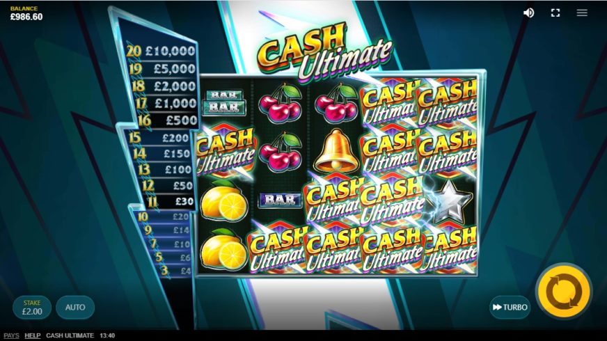 Screenshot videoslot slotmachine Cash Ultimate