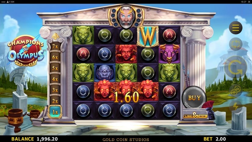 Screenshot videoslot slotmachine Champions of Olympus