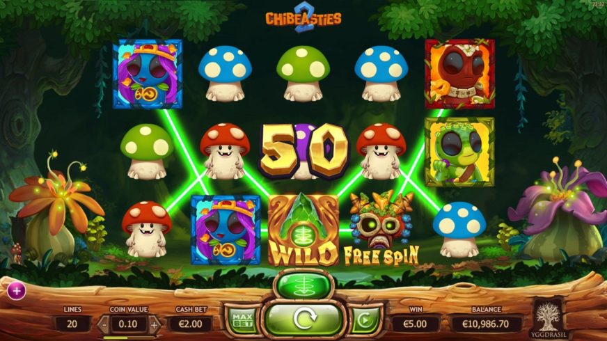 Screenshot videoslot slotmachine Chibeasties 2