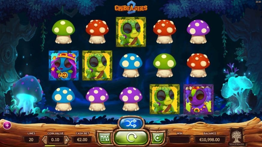 Screenshot videoslot slotmachine Chibeasties 2