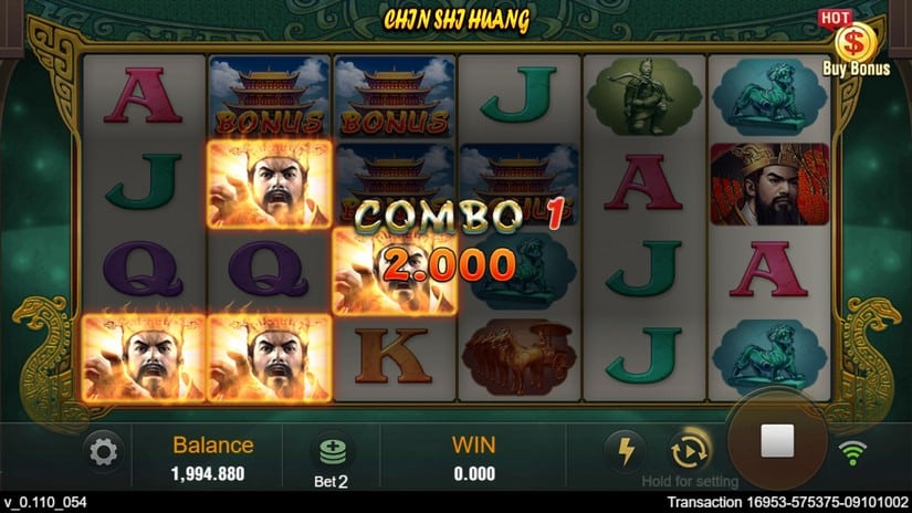 Screenshot videoslot slotmachine Chin Shi Huang