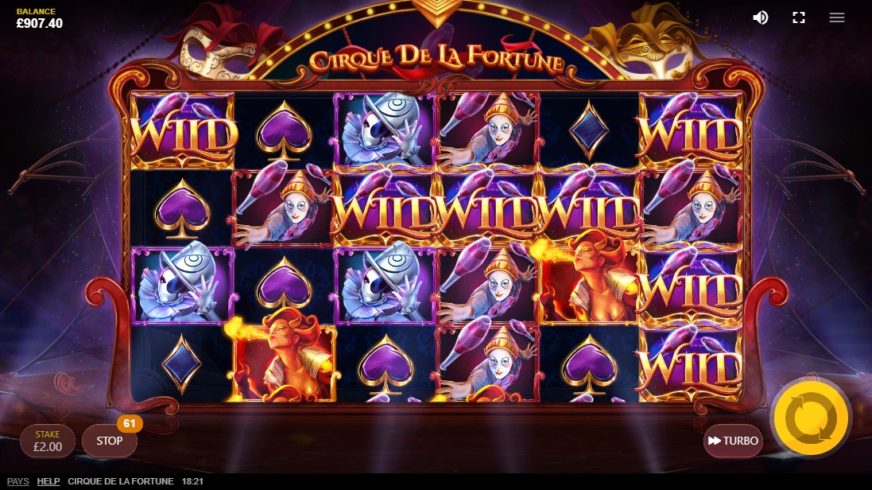 Screenshot videoslot slotmachine Cirque Dе La Fortune