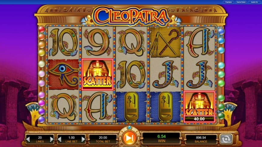 Screenshot videoslot slotmachine Cleopatra