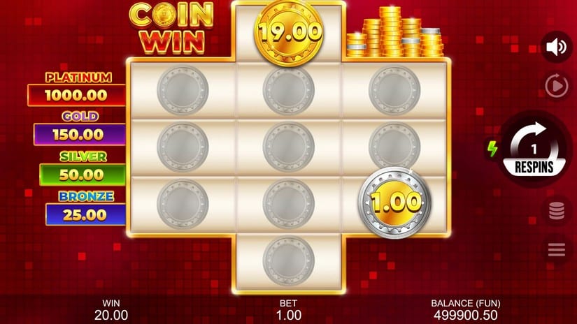 Screenshot videoslot slotmachine Coin Win: Hold The Spin