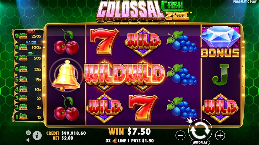 Screenshot videoslot slotmachine Colossal Cash Zone