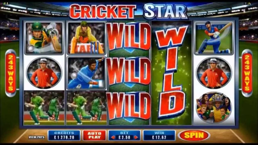 Screenshot videoslot slotmachine Cricket Star