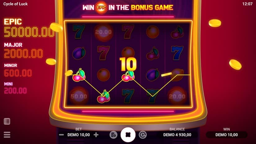 Screenshot videoslot slotmachine Cycle of Luck