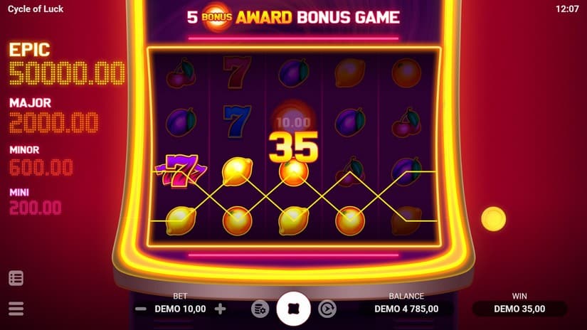 Screenshot videoslot slotmachine Cycle of Luck