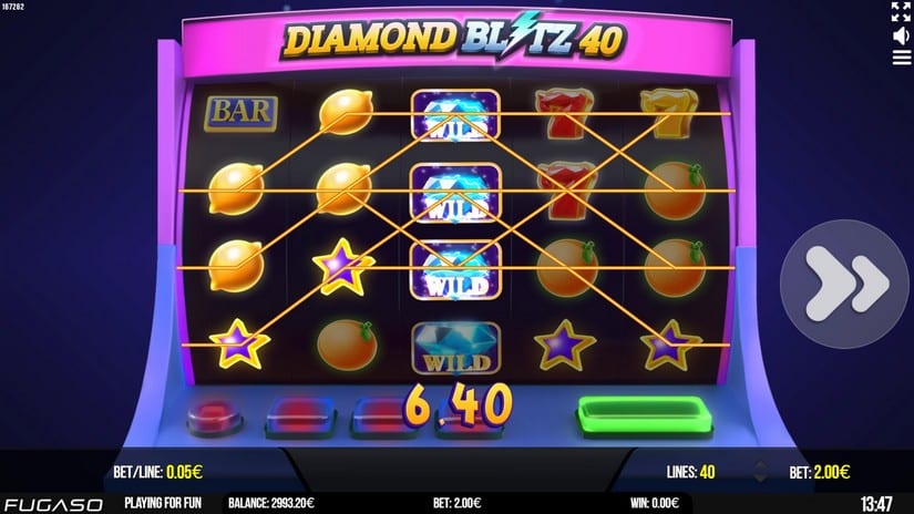 Screenshot videoslot slotmachine Diamond Blitz 40