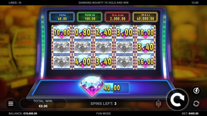 Screenshot videoslot slotmachine Diamond Bounty 7s Hold & Win