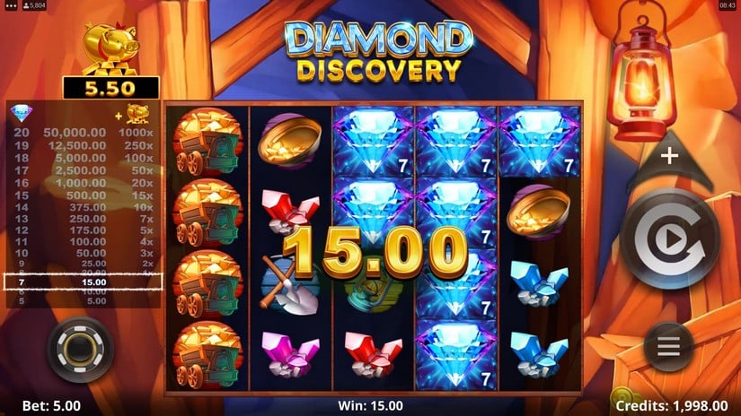 Screenshot videoslot slotmachine Diamond Discovery