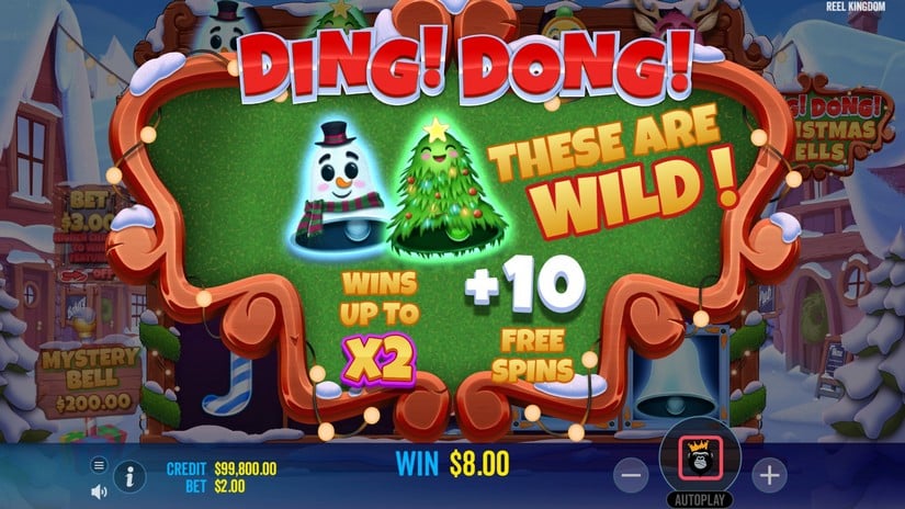 Screenshot videoslot slotmachine Ding Dong Christmas Bells