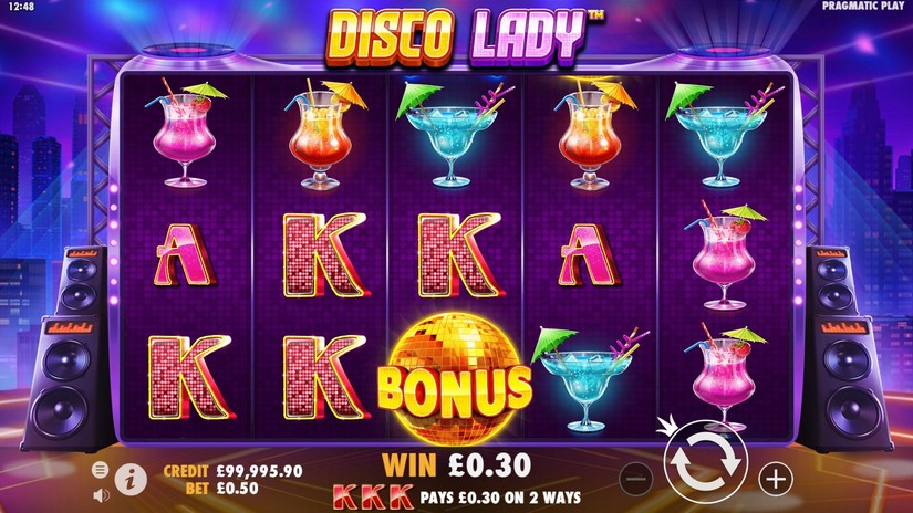 Screenshot videoslot slotmachine Disco Lady