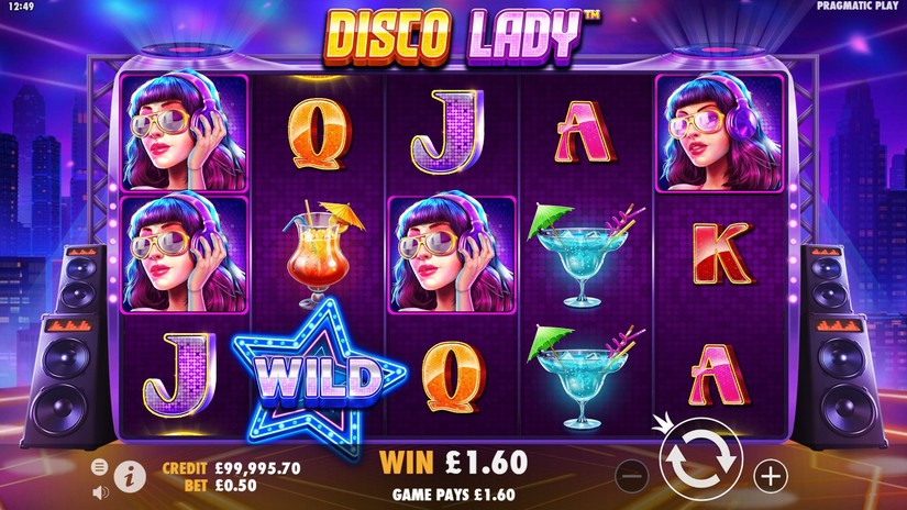 Screenshot videoslot slotmachine Disco Lady