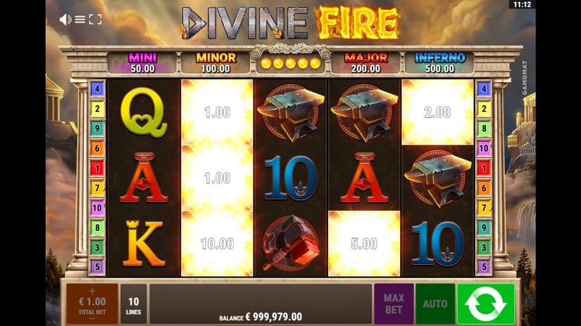 Screenshot videoslot slotmachine Divine Fire