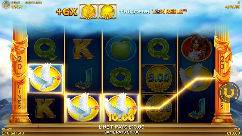 Screenshot videoslot slotmachine Divine Links