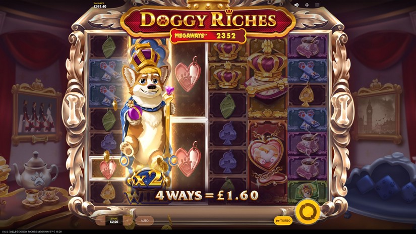 Screenshot videoslot slotmachine Doggy Riches Megaways