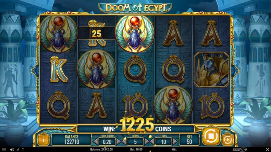 Screenshot videoslot slotmachine Doom of Egypt