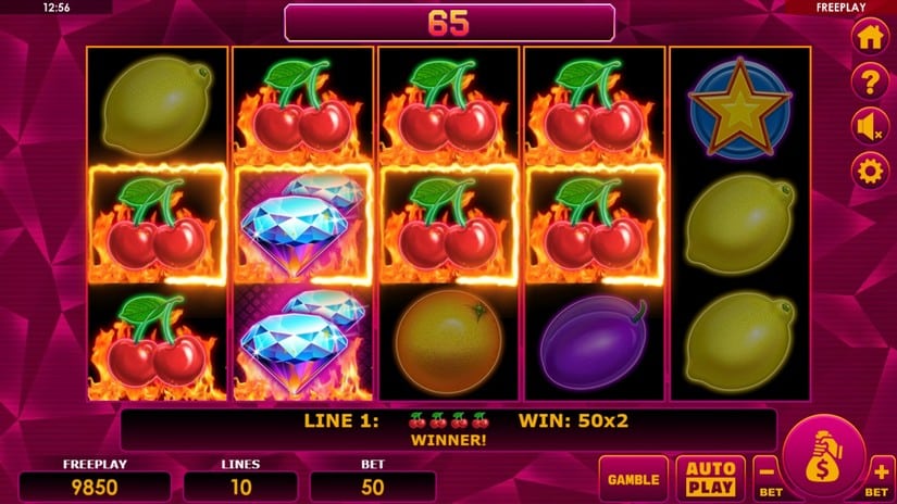 Screenshot videoslot slotmachine Double Diamonds