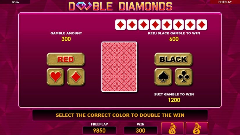 Screenshot videoslot slotmachine Double Diamonds