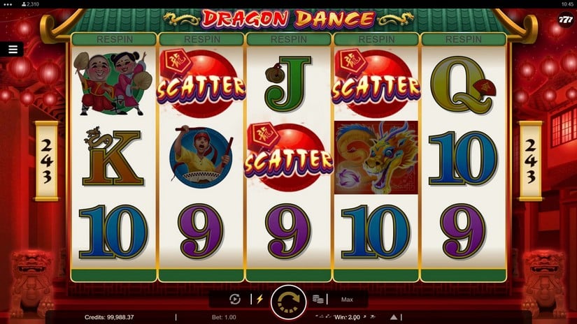 Screenshot videoslot slotmachine Dragon Dance