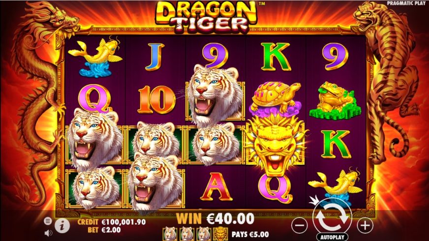 Screenshot videoslot slotmachine Dragon Tiger