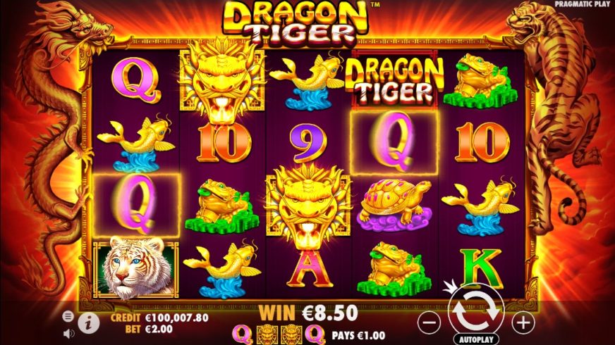 Screenshot videoslot slotmachine Dragon Tiger