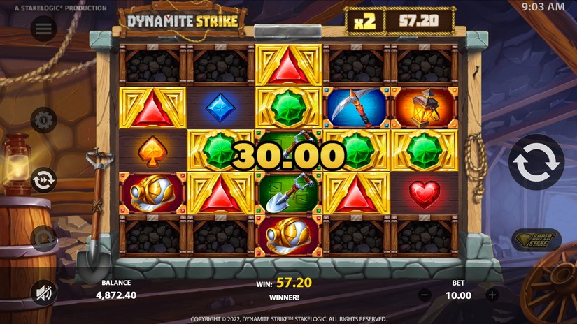 Screenshot videoslot slotmachine Dynamite Strike