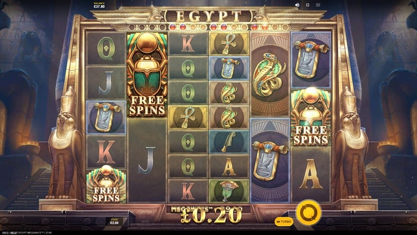 Screenshot videoslot slotmachine Egypt Megaways