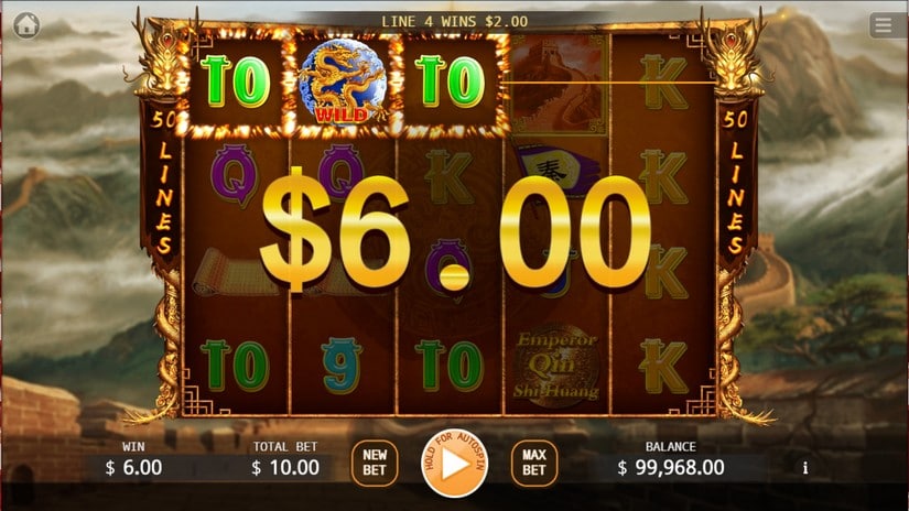 Screenshot videoslot slotmachine Emperor Qin