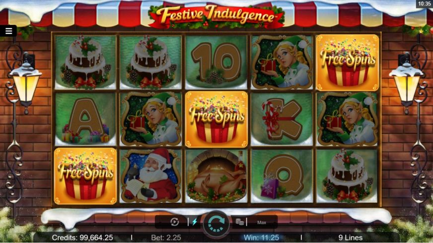 Screenshot videoslot slotmachine Festive Indulgence