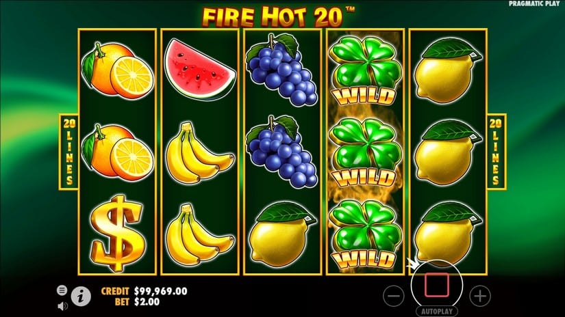 Screenshot videoslot slotmachine Fire Hot 20