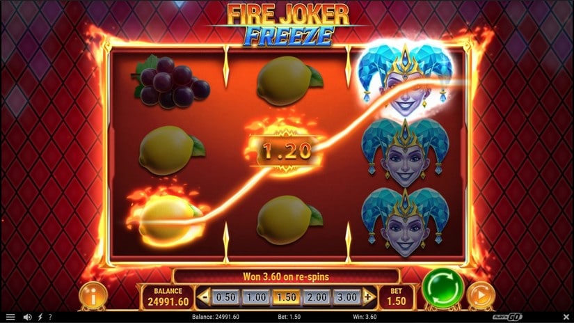 Screenshot videoslot slotmachine Fire Joker Freeze