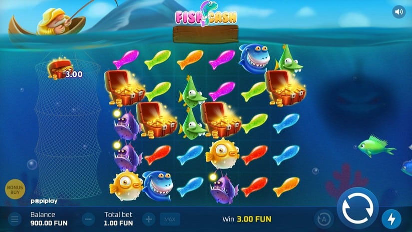 Screenshot videoslot slotmachine Fish and Cash