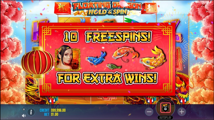 Screenshot videoslot slotmachine Floating Dragon