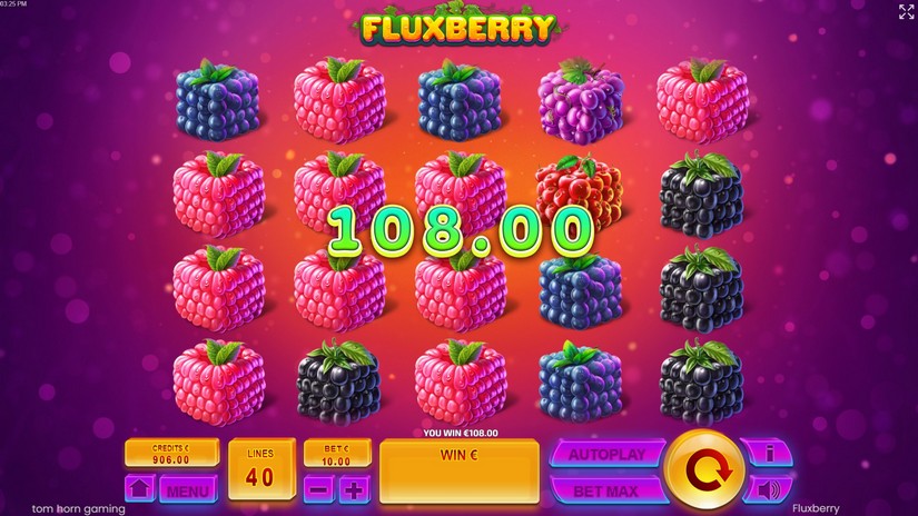 Screenshot videoslot slotmachine Fluxberry