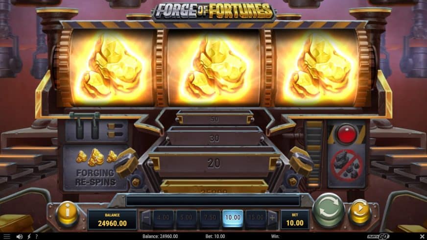 Screenshot videoslot slotmachine Forge of Fortunes