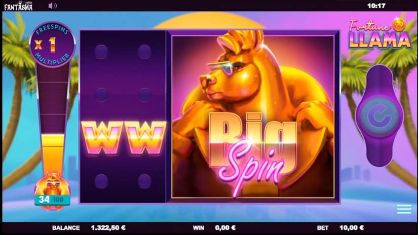 Screenshot videoslot slotmachine Fortune Llama