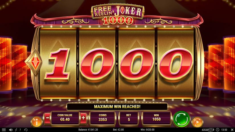 Screenshot videoslot slotmachine Free Reelin Joker 1000