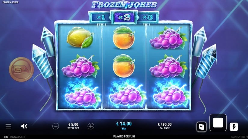 Screenshot videoslot slotmachine Frozen Joker